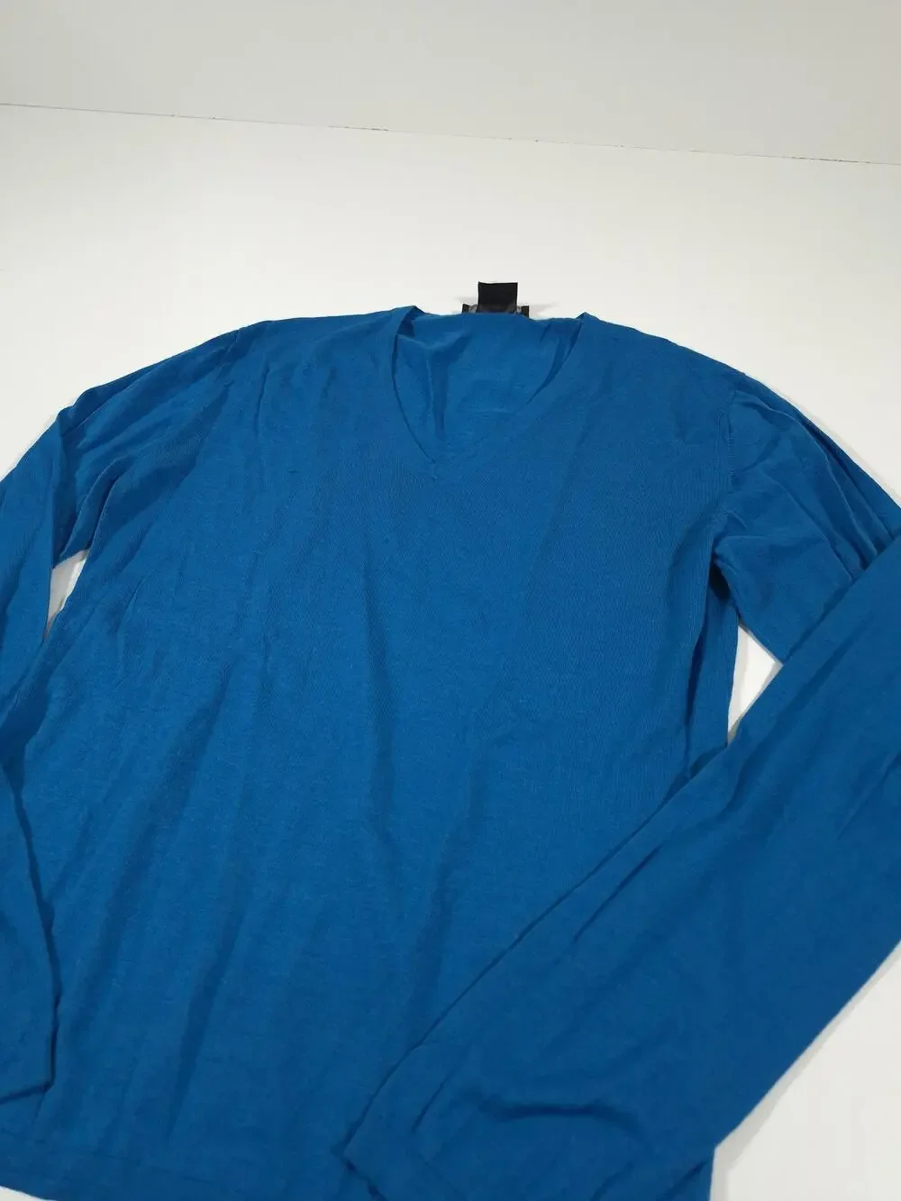 Gucci Sweater Mens M Blue V Neck Lightweight Knit Pullover Long Sleeve 50